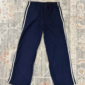 Gap Linen Blend Track Pants with White Side Stripes size S